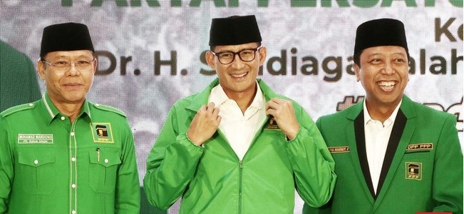 PPP menggelar Rapimnas mulai hari ini, Jumat (16/6) dengan salah satu agenda membahas tugas baru yang akan diberikan kepada Sandiaga Uno. (CNNIndonesia.com)